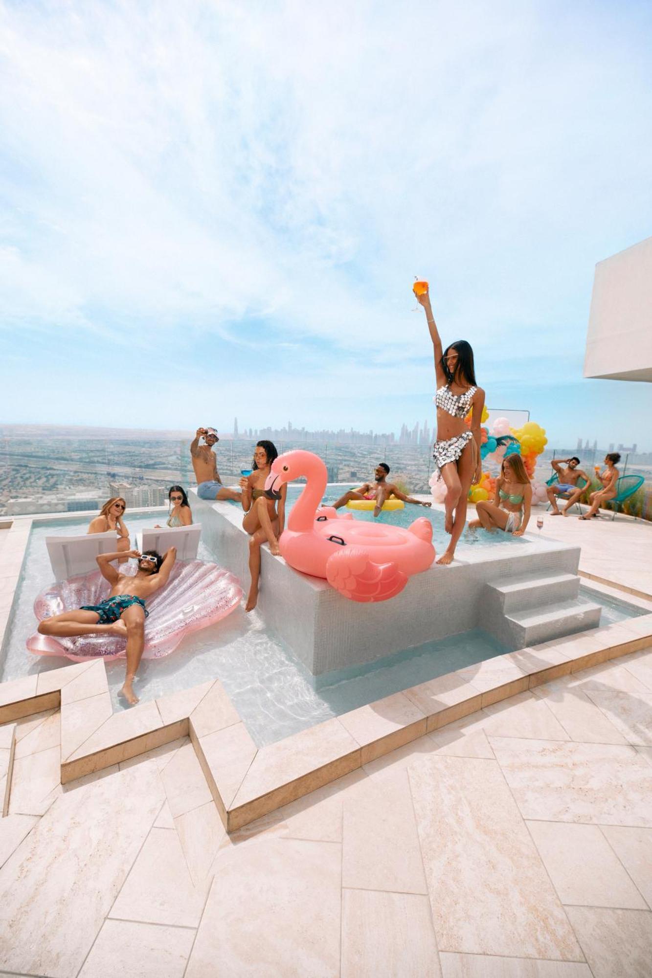 Five Jumeirah Village Dubai Exterior photo The rooftop pool at the SLS Las Vegas